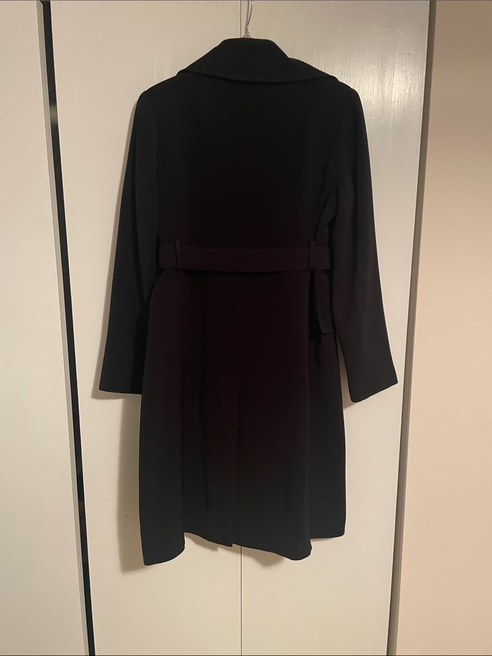 Calvin Klein Black Double-Breasted Belted Trench Coat Size S - Picture 5 of 9